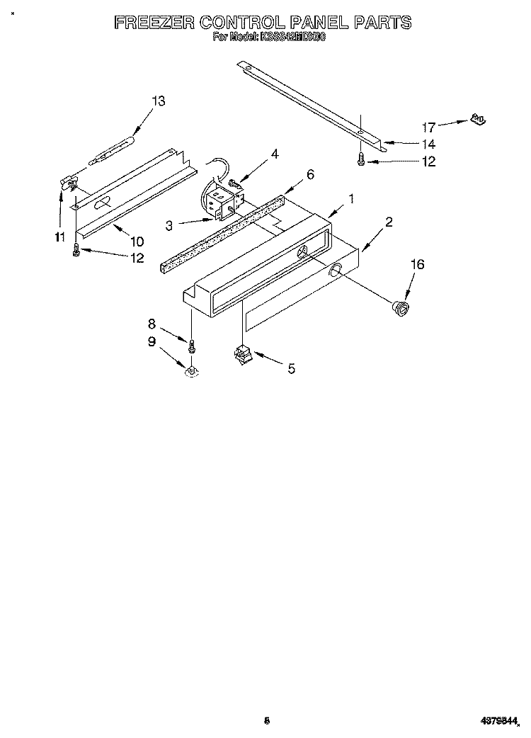 FREEZER CONTROL PANEL Diagram and Parts List for KSSS42MDX00  KitchenAid Refrigerator