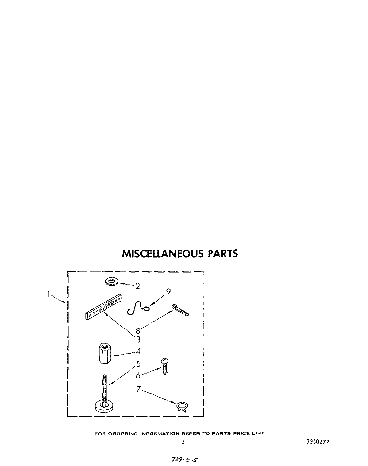 MISCELLANEOUS Diagram and Parts List for LA6053XSW1  Whirlpool Washer