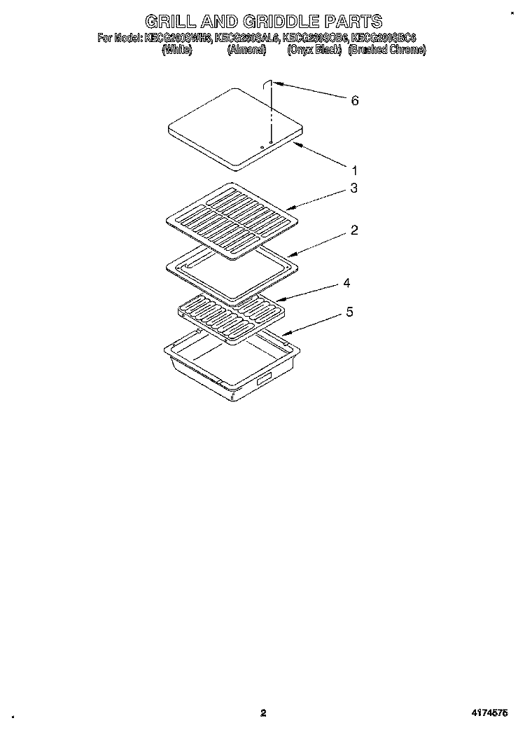 SECTION Diagram and Parts List for KECG260SOB6  KitchenAid Cooktop