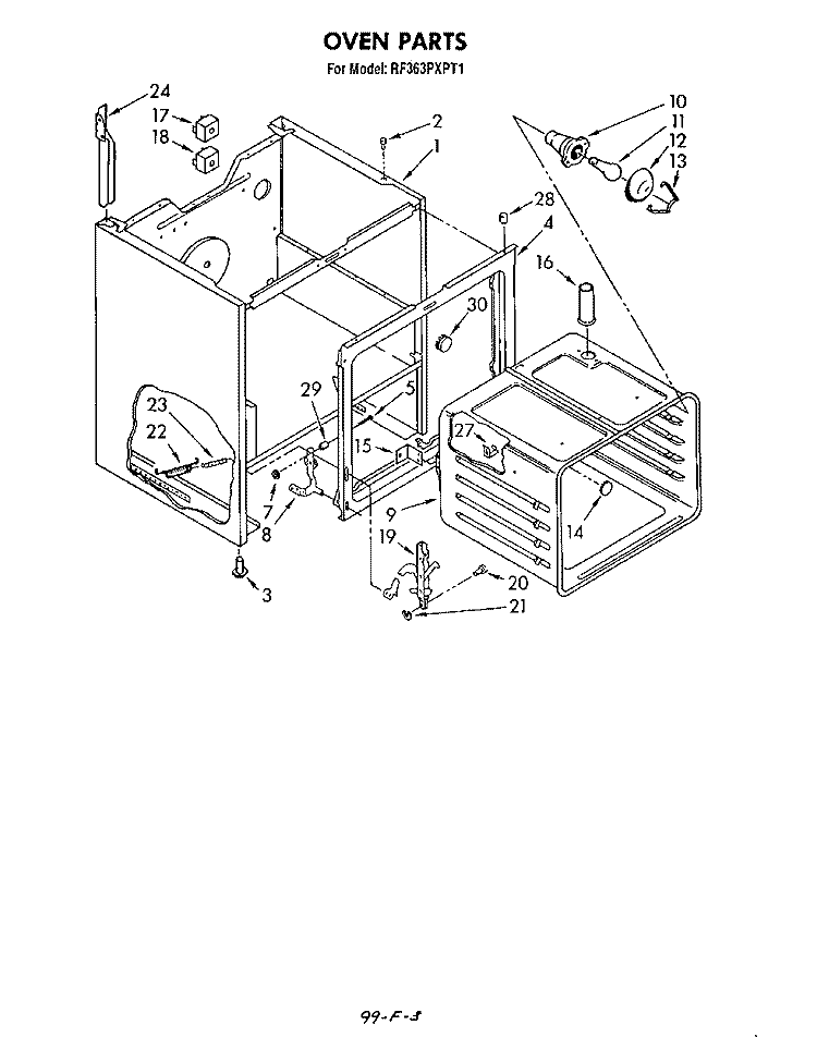 SECTION Diagram and Parts List for RF363PXPT1  Whirlpool Range