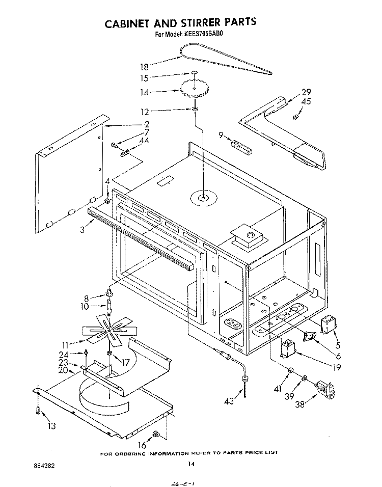 CABINET AND STIRRER Diagram and Parts List for KEES705SWB0  KitchenAid Microwave Oven Combo