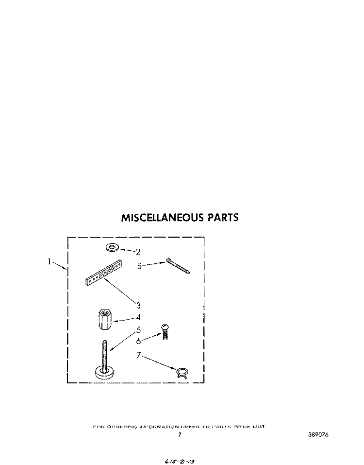 MISCELLANEOUS Diagram and Parts List for LA5500XPW5  Whirlpool Washer