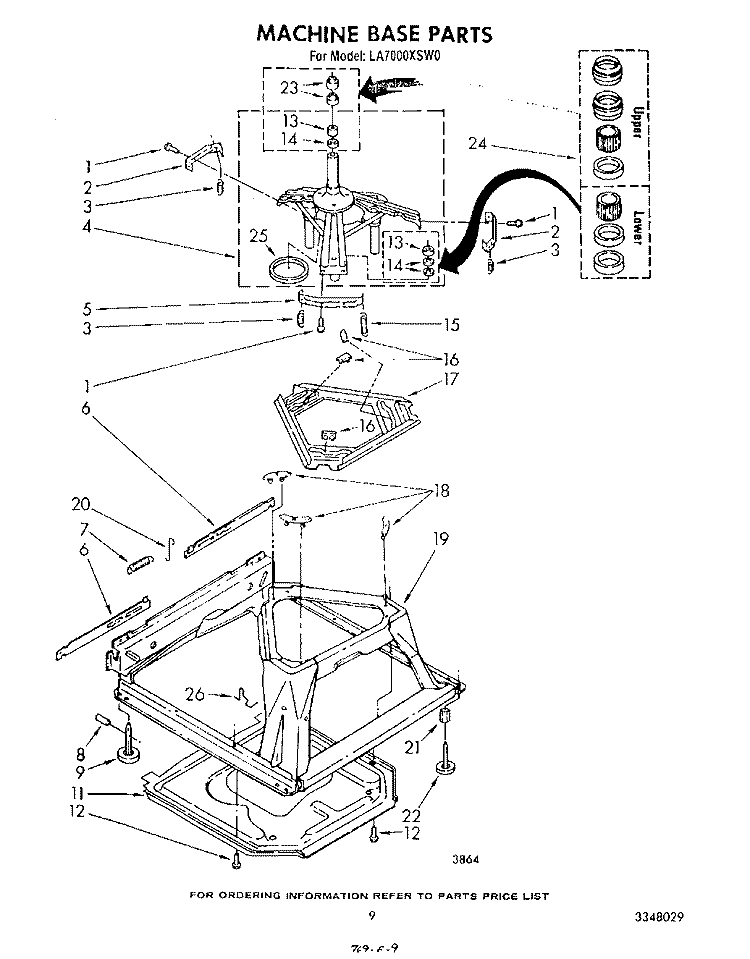 MACHINE BASE Diagram and Parts List for LA7000XSW0  Whirlpool Washer