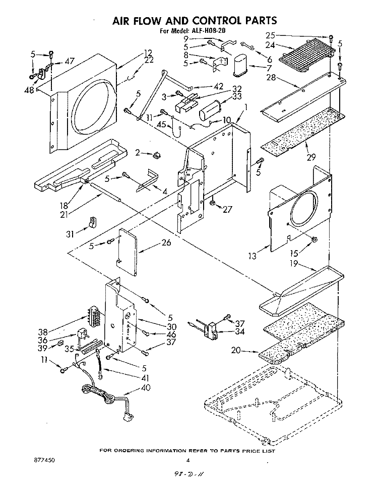 SECTION Diagram and Parts List for ALFH0820  Whirlpool Air Conditioner