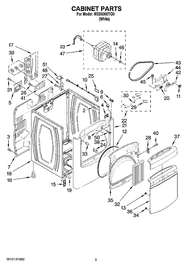 CABINET PARTS Diagram and Parts List for MED6300TQ0  Maytag Dryer