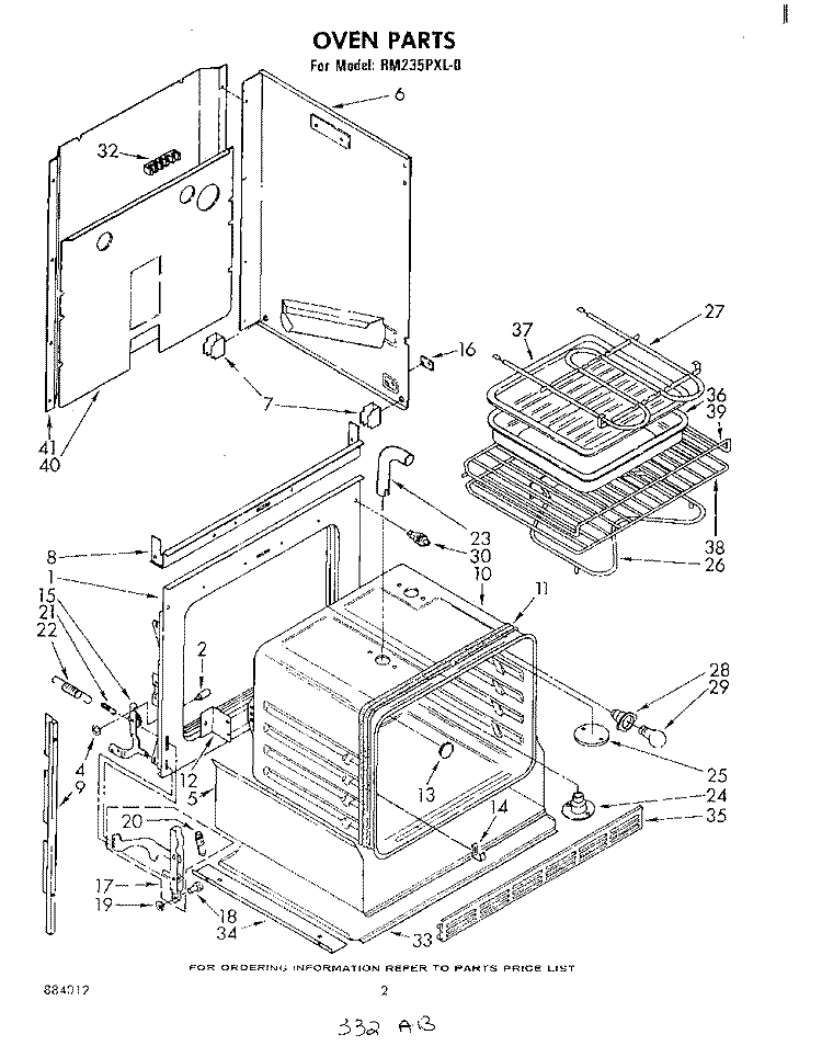 OVEN Diagram and Parts List for RM235PXL0  Whirlpool Microwave Oven Combo