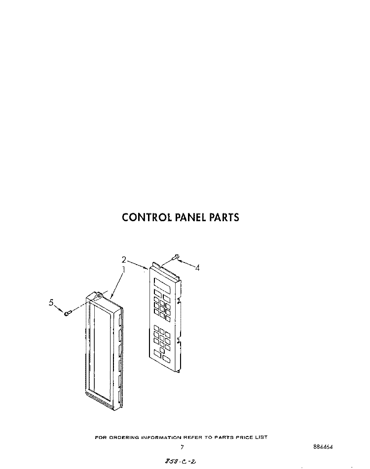 CONTROL PANEL Diagram and Parts List for MW8650XS3  Whirlpool Microwave