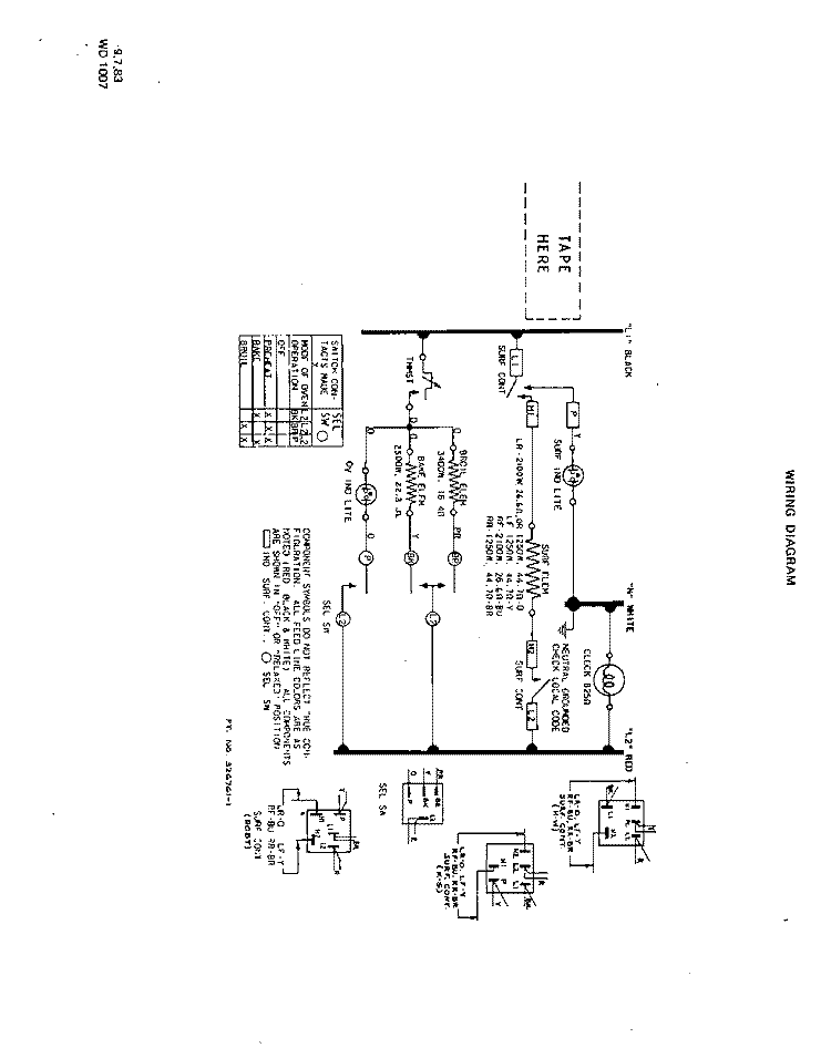 WIRING DIAGRAM Diagram and Parts List for 2454X2A  Roper Range