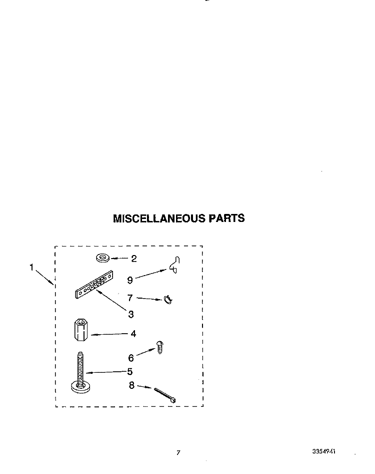 MISCELLANEOUS Diagram and Parts List for AL2121WW1  Whirlpool Washer