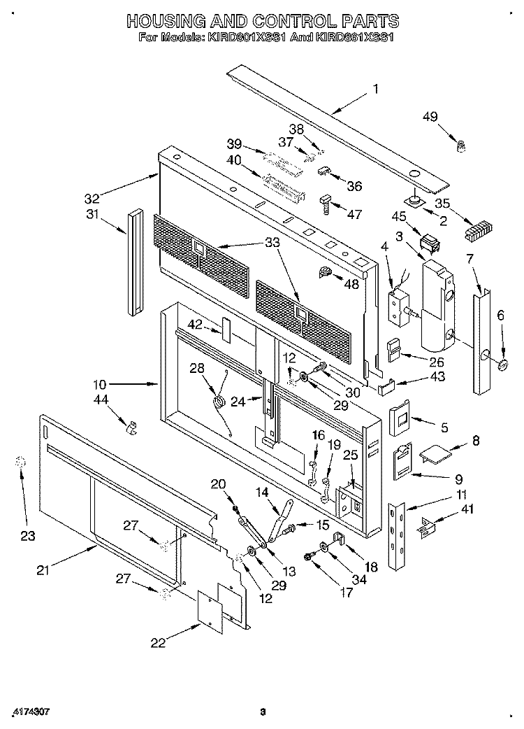 SECTION Diagram and Parts List for KIRD861XSS1  KitchenAid Range Hood