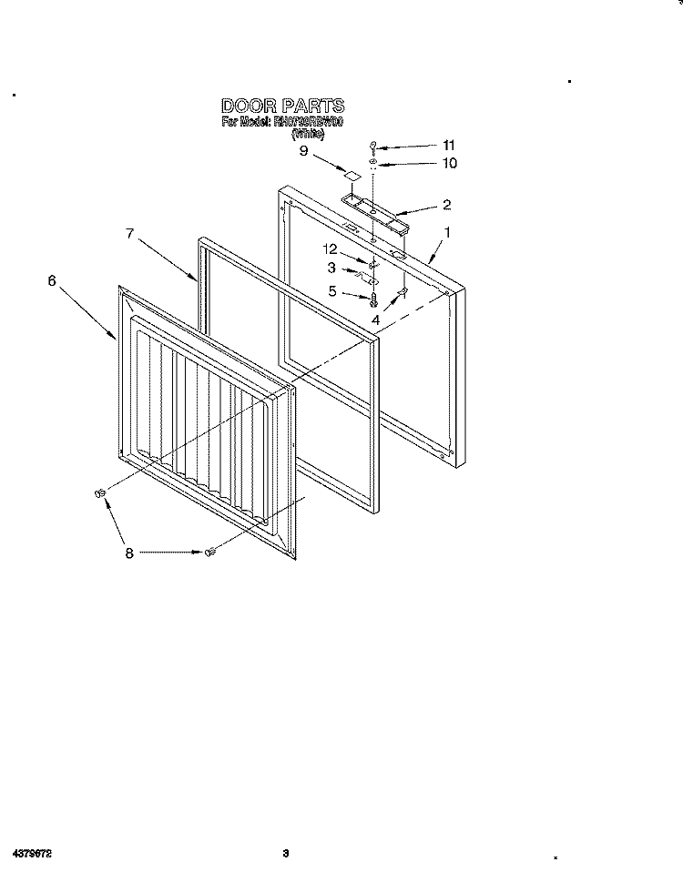 SECTION Diagram and Parts List for RH0799RBW00  Roper Freezer