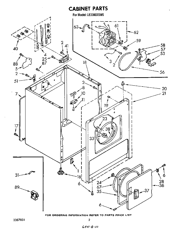 SECTION Diagram and Parts List for LE3300XSW0  Whirlpool Dryer