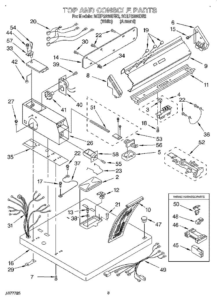 SECTION Diagram and Parts List for 3CEP2960DN2  Whirlpool Dryer