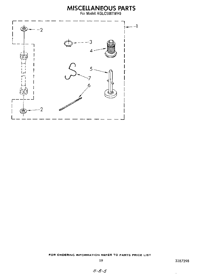 MISCELLANEOUS , LITERATURE AND OPTIONAL Diagram and Parts List for KGLC500THT0  KitchenAid Washer Dryer Combo
