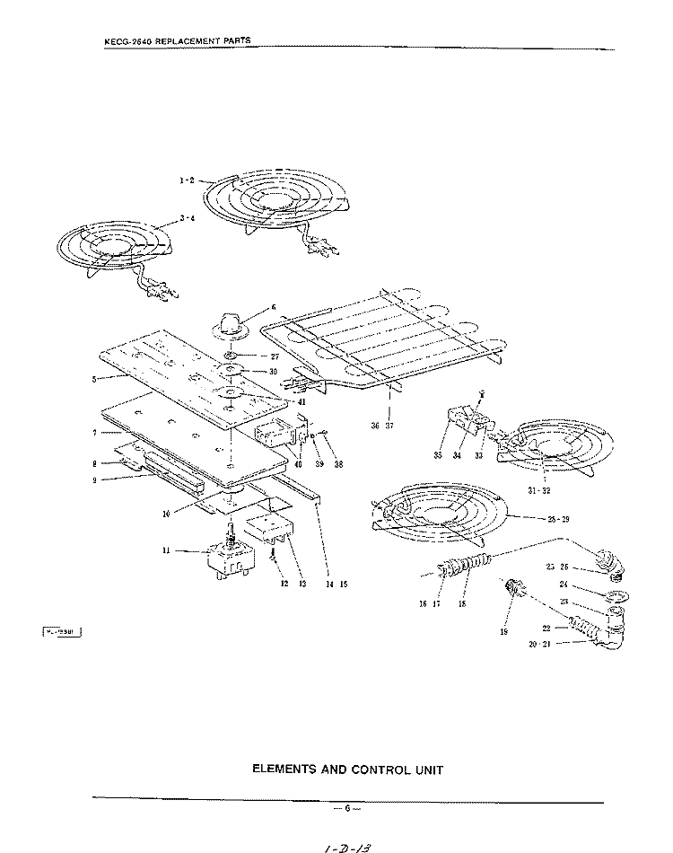 SECTION Diagram and Parts List for KECG260SOB0  KitchenAid Cooktop