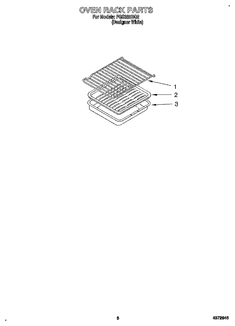 OVEN RACK, LITERATURE Diagram and Parts List for FGS385BQ2  Roper Range