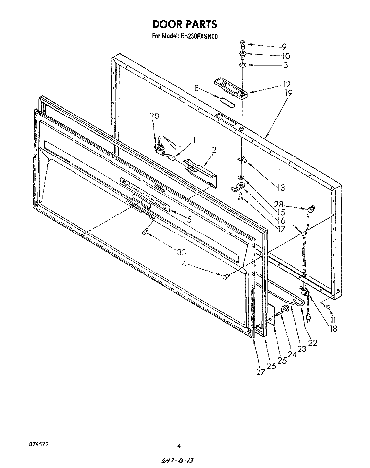 SECTION Diagram and Parts List for EH230FXSN00  Whirlpool Freezer