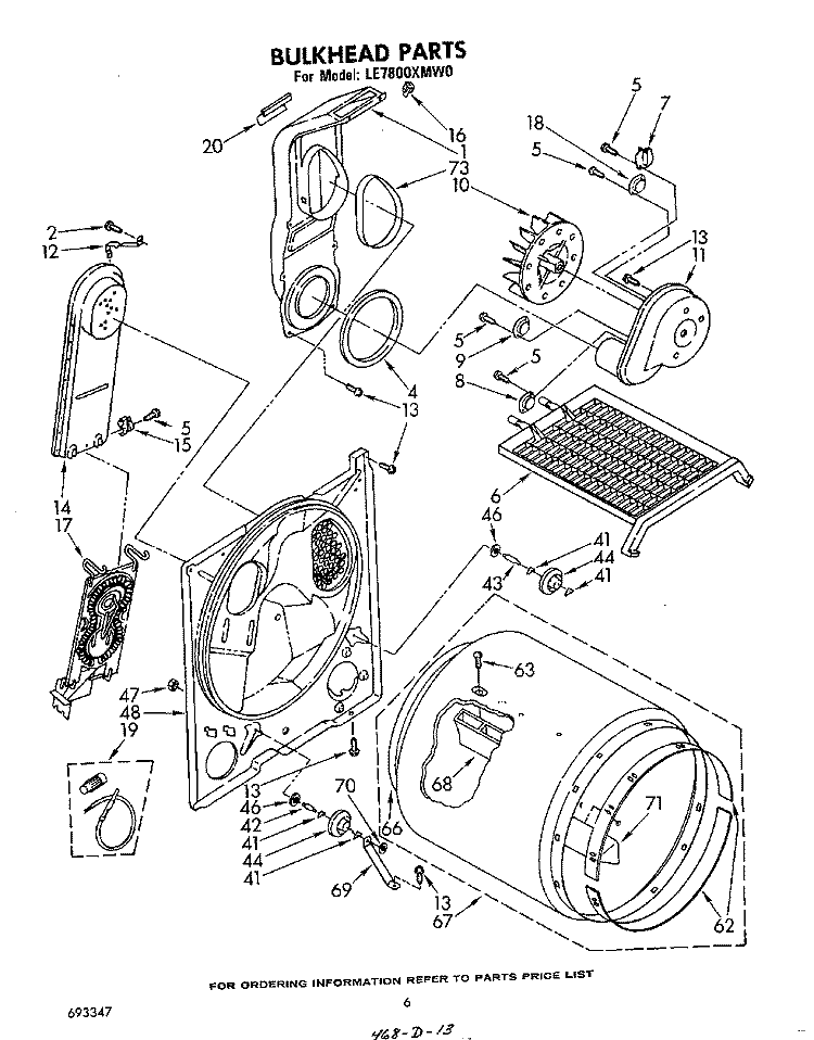 SECTION Diagram and Parts List for LE7800XMW0  Whirlpool Dryer