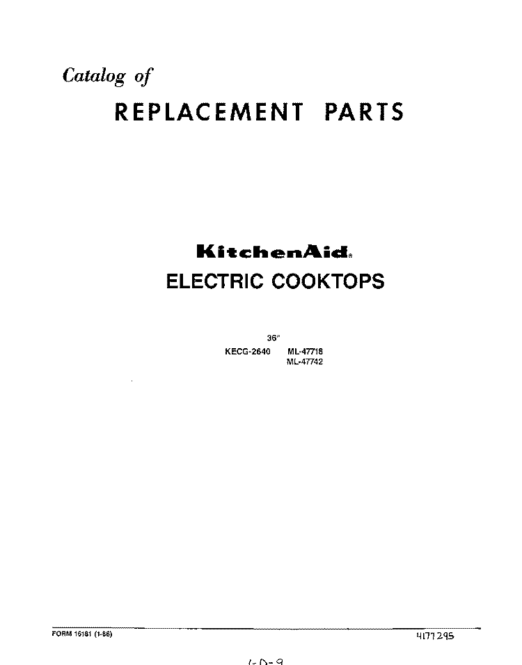 SECTION Diagram and Parts List for KECG260SOB0  KitchenAid Cooktop