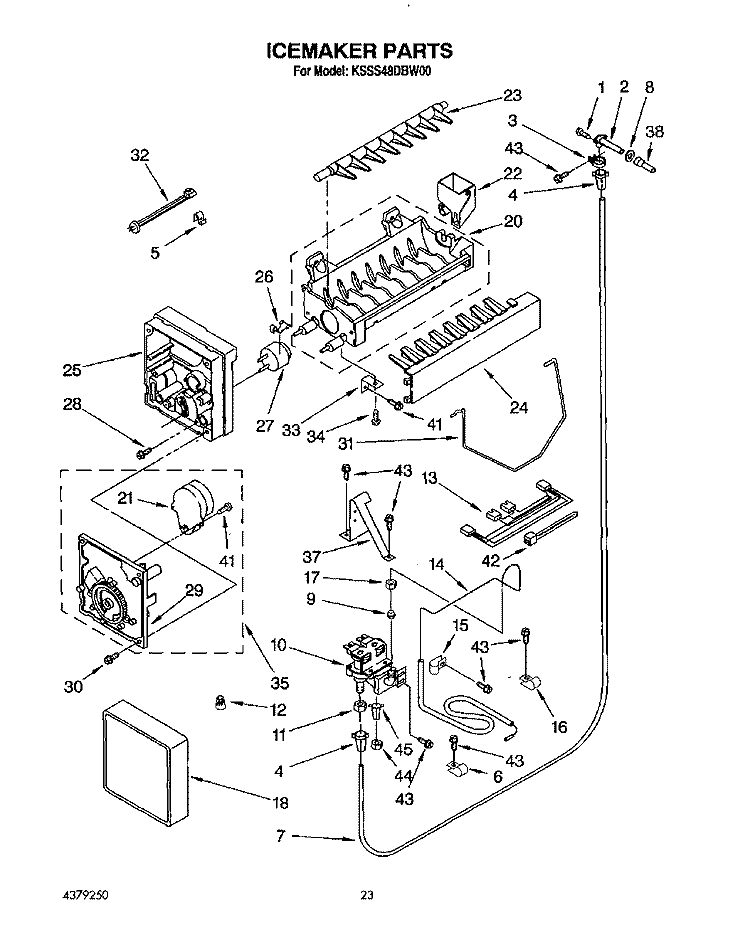 ICEMAKER, LIT/OPTIONAL Diagram and Parts List for KSSS48DBW00  KitchenAid Refrigerator