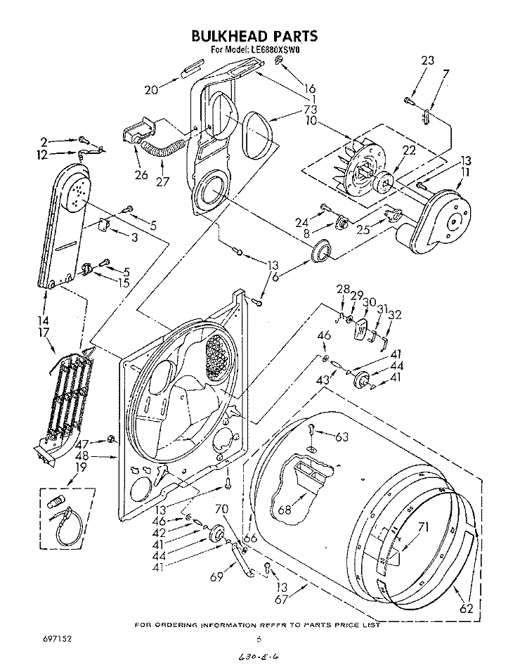 SECTION Diagram and Parts List for LE6880XSW0  Whirlpool Dryer