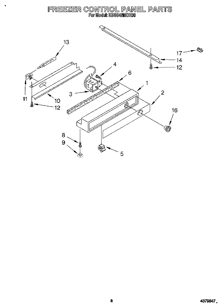 FREEZER CONTROL PANEL Diagram and Parts List for KSSS48MDX00  KitchenAid Refrigerator