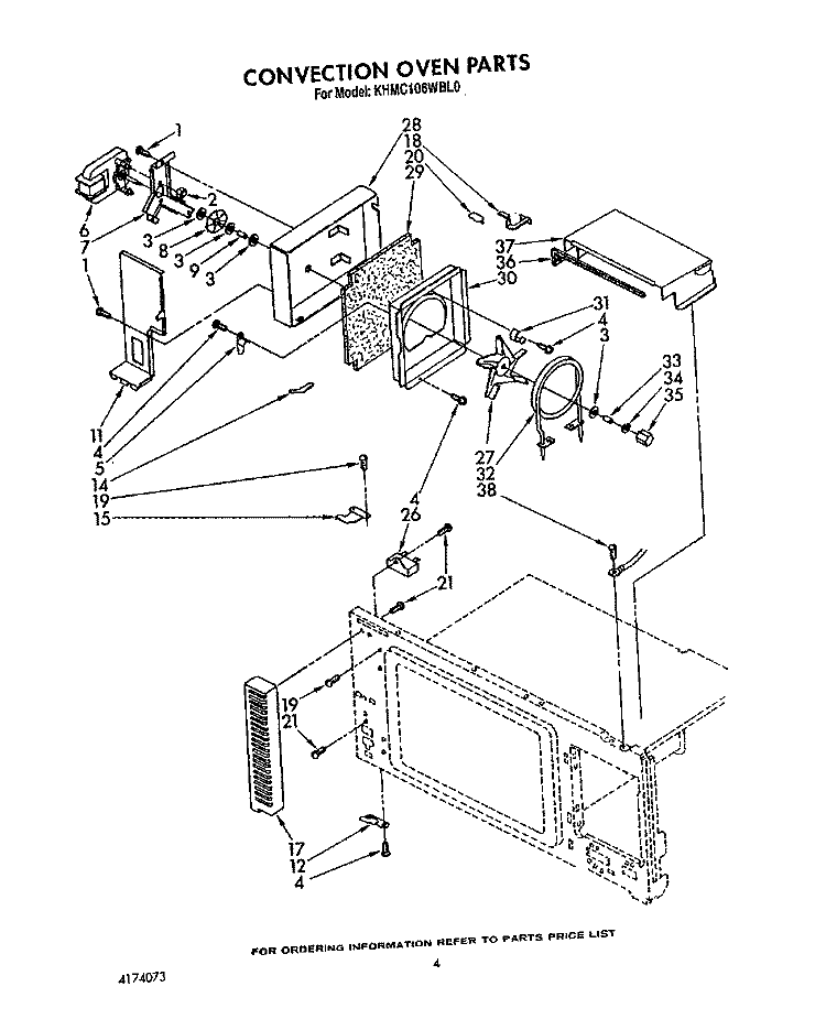 CONVECTION OVEN Diagram and Parts List for KHMC106WAL0  KitchenAid Microwave