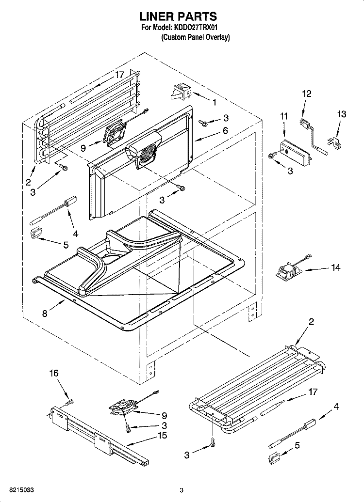 LINER PARTS Diagram and Parts List for KDDO27TRX01  KitchenAid Refrigerator
