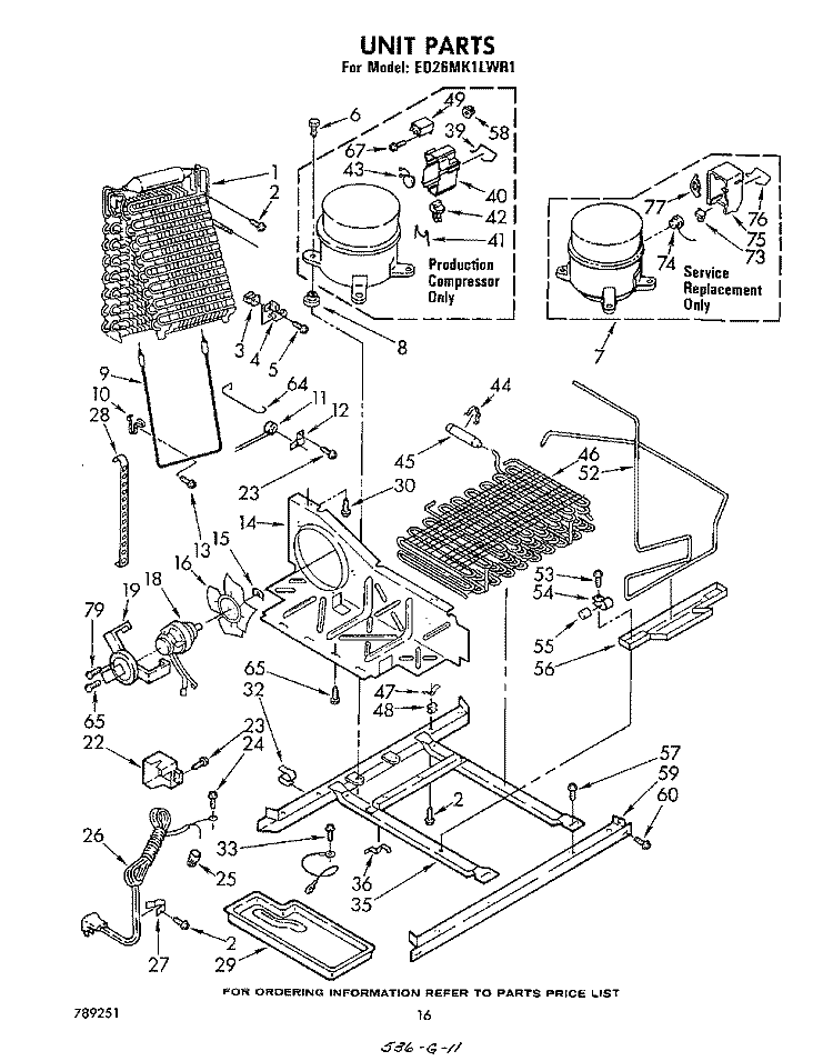 UNIT , NOT ILLUSTRATED AND OPTIONAL Diagram and Parts List for ED26MK1LWR1  Whirlpool Refrigerator