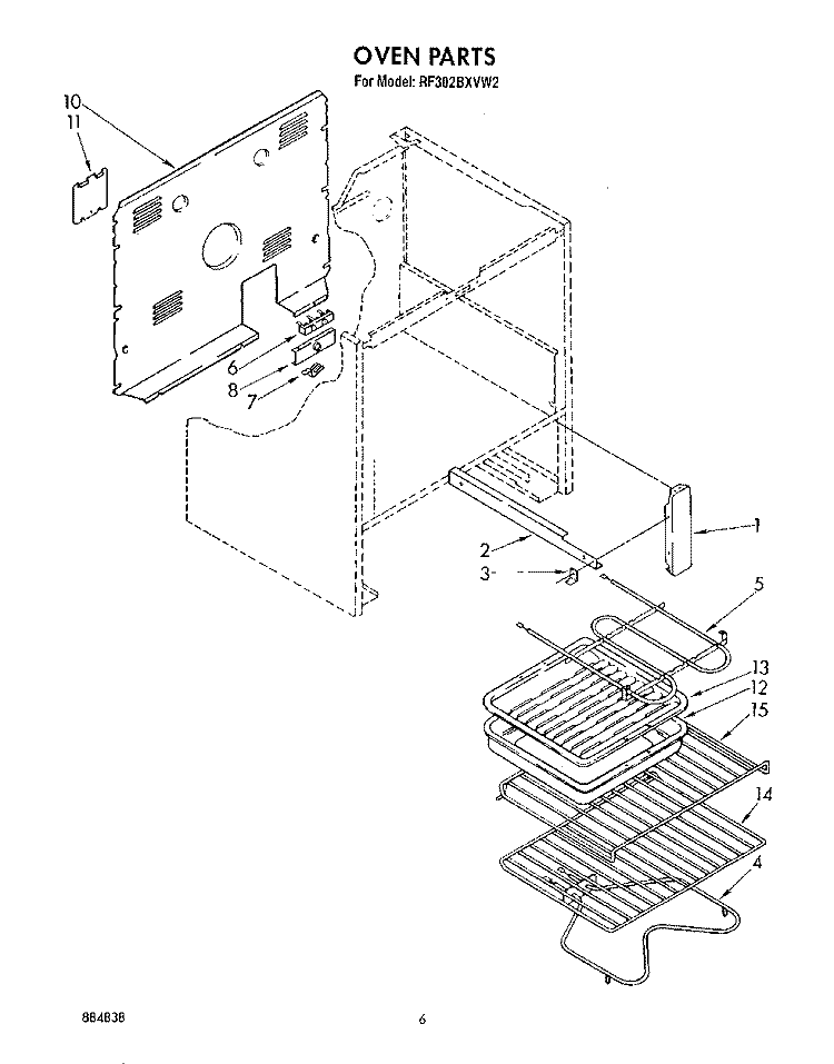 LIT/OPTIONAL Diagram and Parts List for RF302BXVG2  Whirlpool Range
