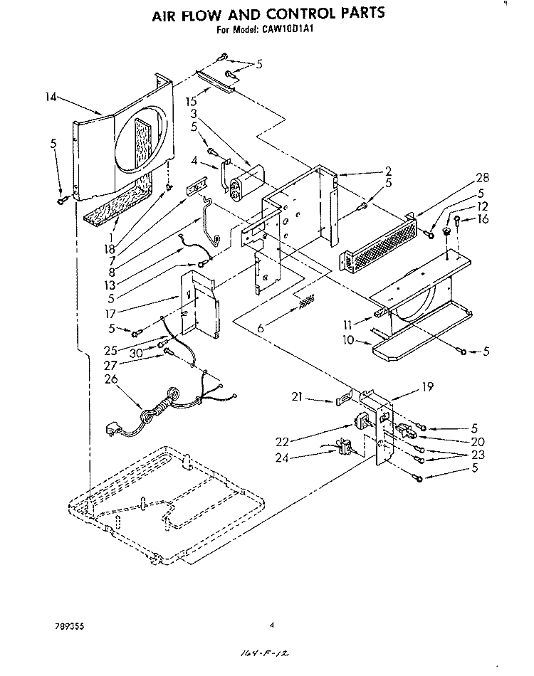 SECTION Diagram and Parts List for CAW10D1A1  Whirlpool Air Conditioner