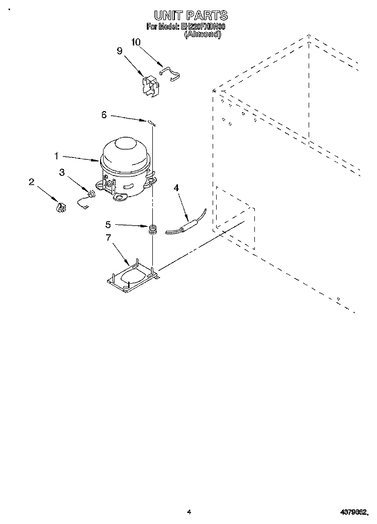 SECTION Diagram and Parts List for EH220FXDN00  Whirlpool Freezer
