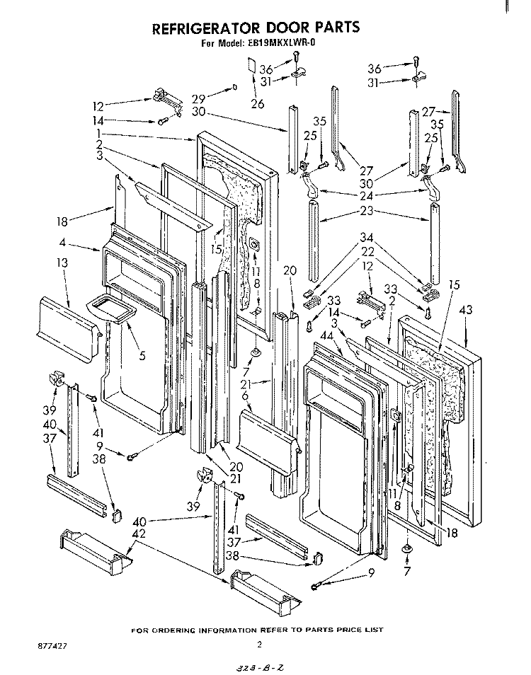 REFRIGERATOR Diagram and Parts List for EB19MKXLWR0  Whirlpool Refrigerator