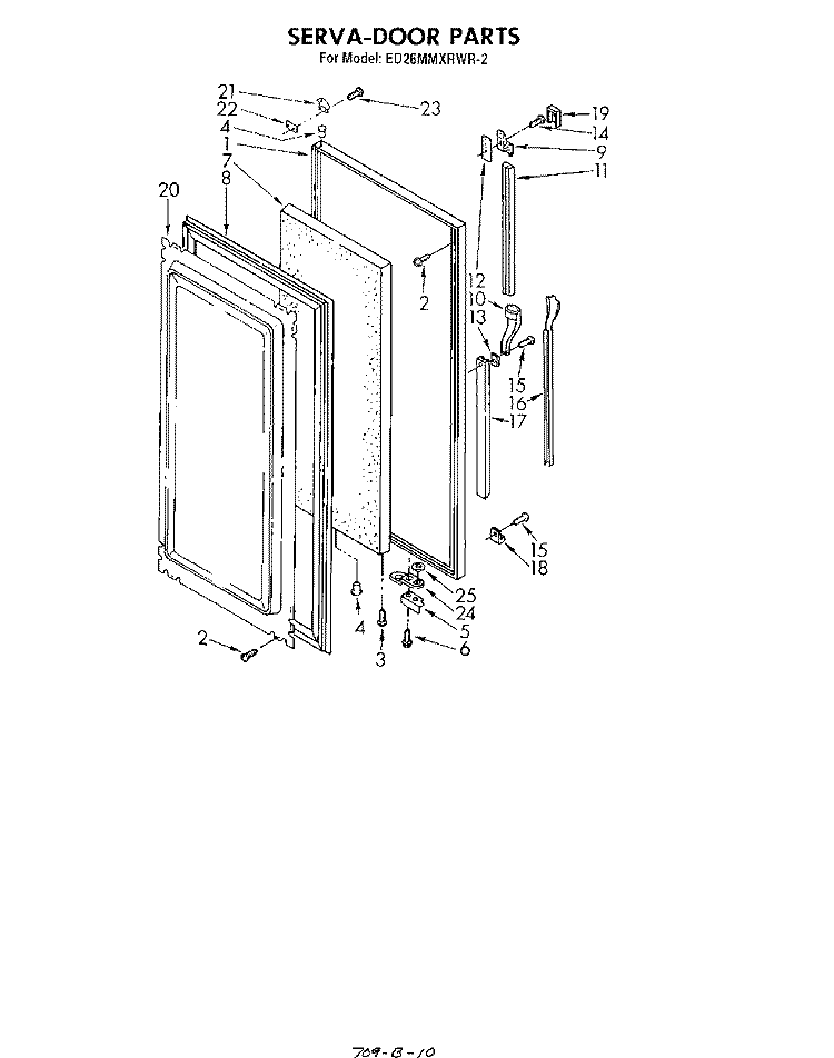 SERVA-DOOR , NOT ILLUSTRATED AND OPIONAL Diagram and Parts List for ED26MMXRWR2  Whirlpool Refrigerator