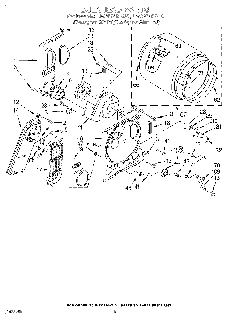 SECTION Diagram and Parts List for LEC6848AZ0  Whirlpool Dryer