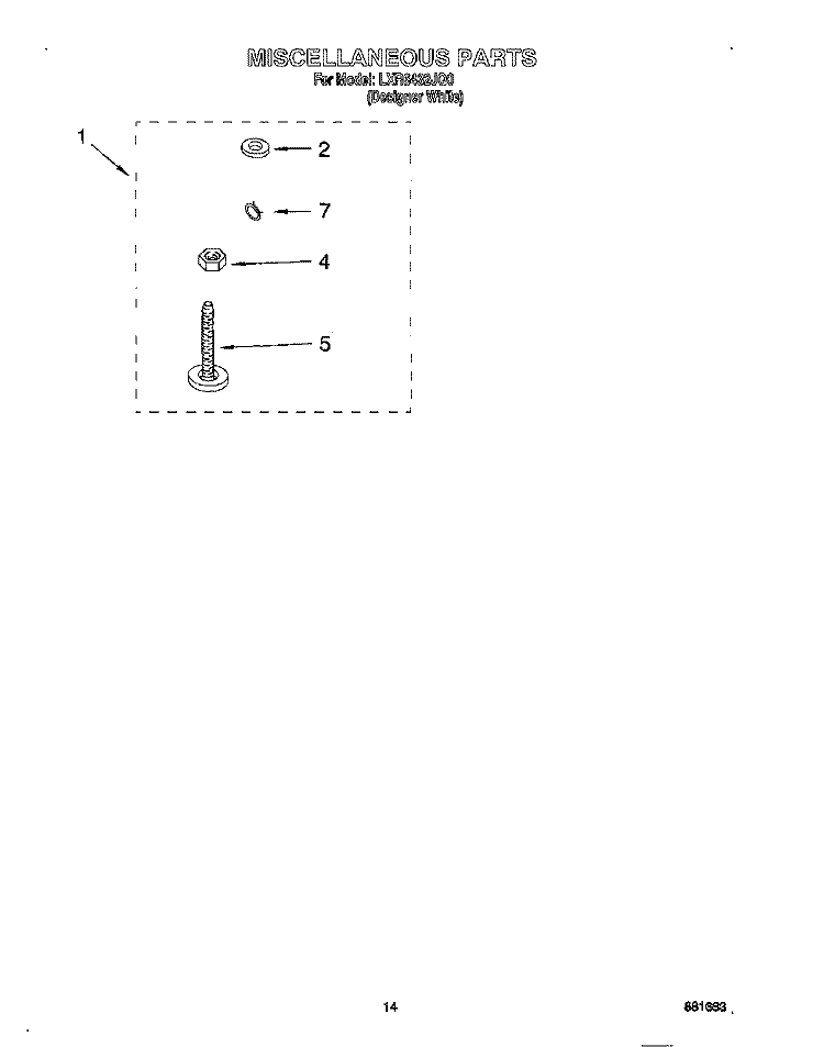 MISCELLANEOUS, OPTIONAL Diagram and Parts List for LXR6432JQ0  Whirlpool Washer