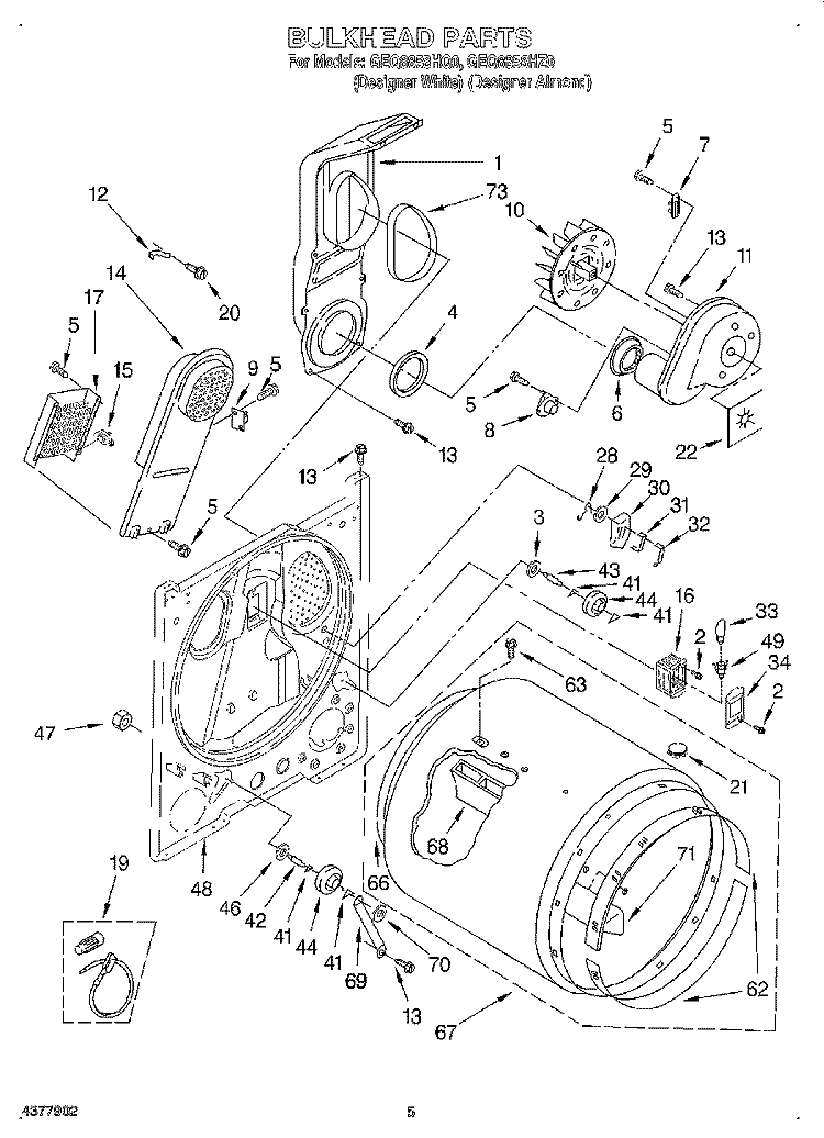 SECTION Diagram and Parts List for GEQ8858HQ0  Whirlpool Dryer