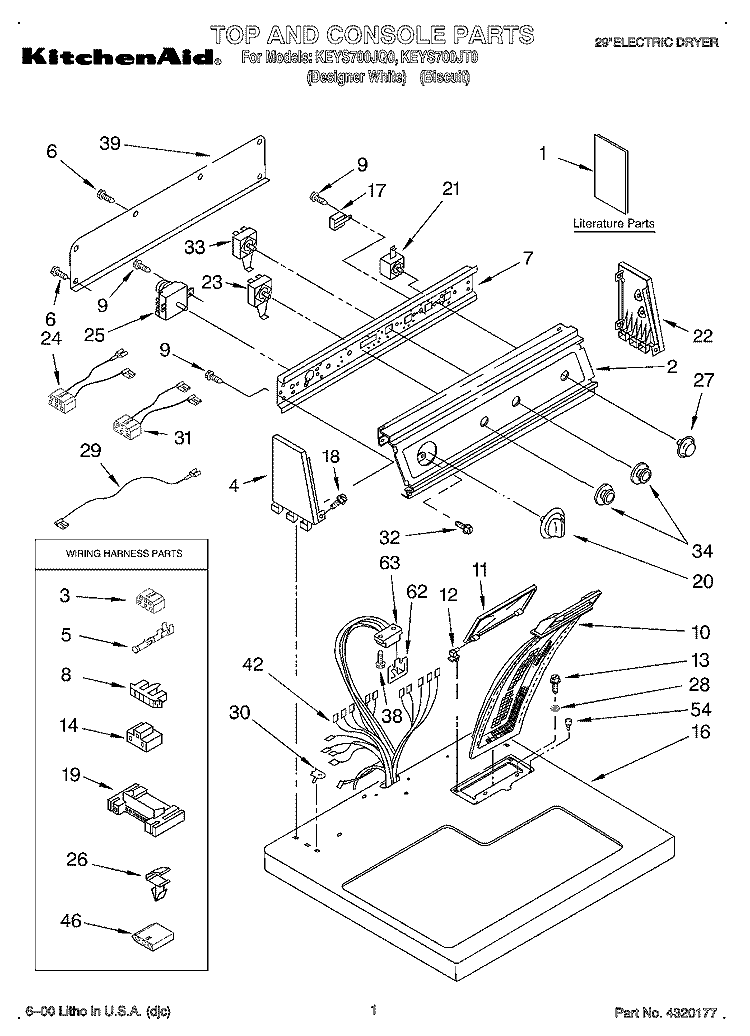 SECTION Diagram and Parts List for KEYS700JT0  KitchenAid Dryer