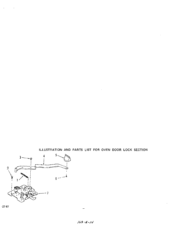 OVEN DOOR LOCK Diagram and Parts List for B9457^0  Roper Wall Oven