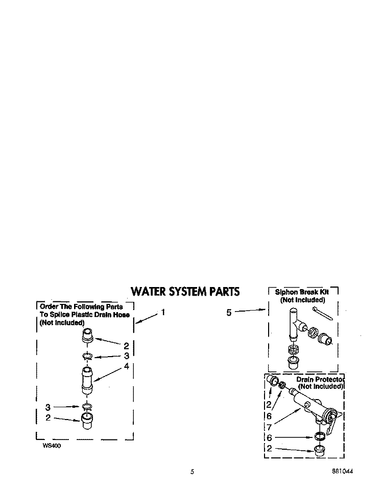 WATER SYSTEM Diagram and Parts List for LSS7233AN0  Whirlpool Washer