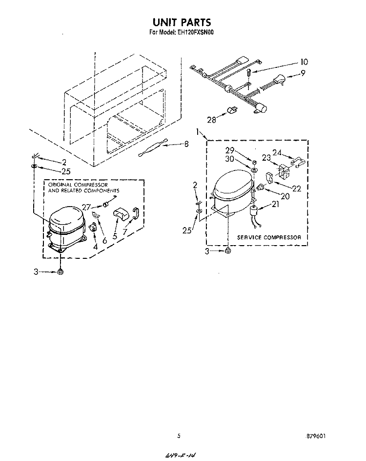 SECTION Diagram and Parts List for EH120FXSN00  Whirlpool Freezer