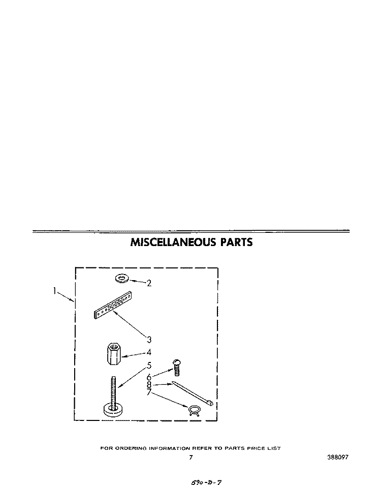 MISCELLANEOUS Diagram and Parts List for LA5530XPW2  Whirlpool Washer