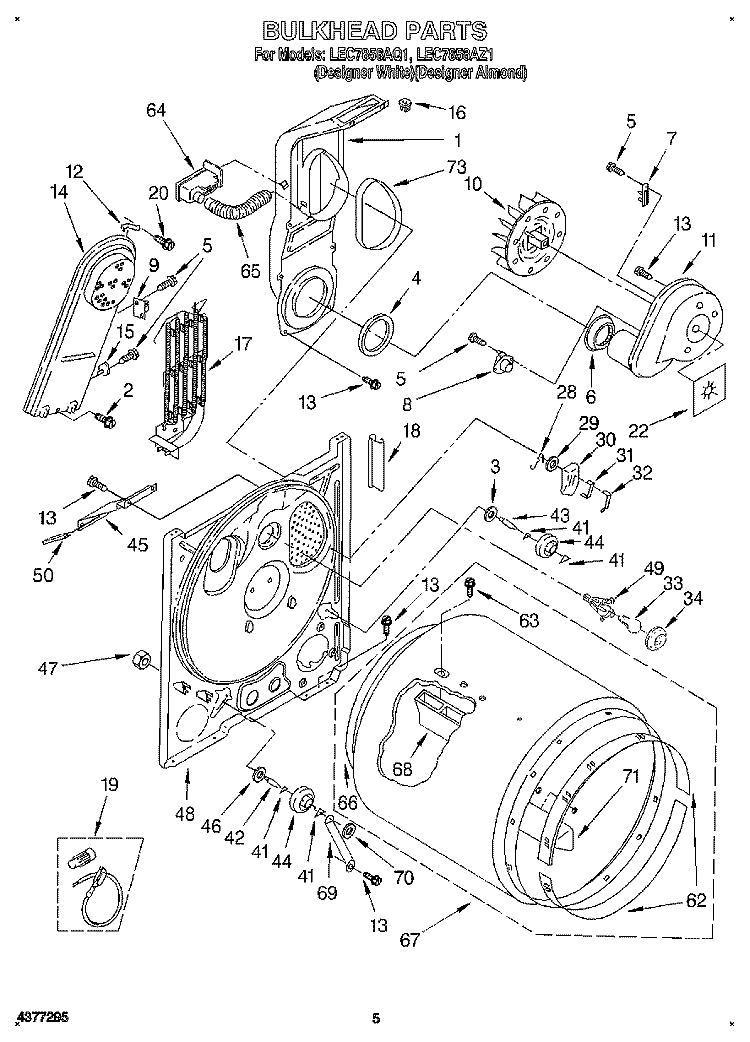 SECTION Diagram and Parts List for LEC7858AQ1  Whirlpool Dryer
