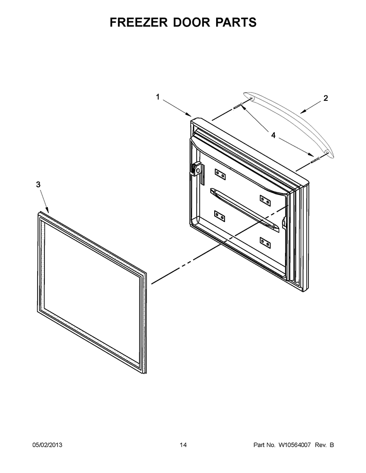 FREEZER DOOR PARTS Diagram and Parts List for KBFS22EWMS9  KitchenAid Refrigerator