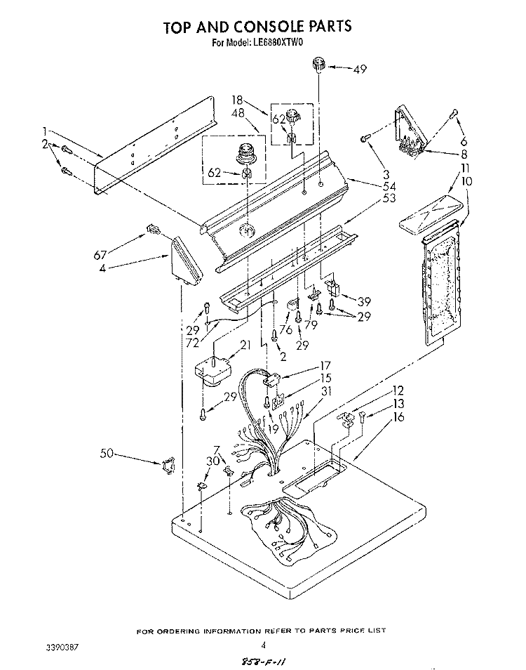 SECTION Diagram and Parts List for LE6880XTM0  Whirlpool Dryer