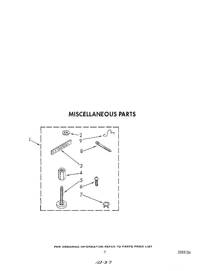 MISCELLANEOUS Diagram and Parts List for AL4132VW0  Whirlpool Washer