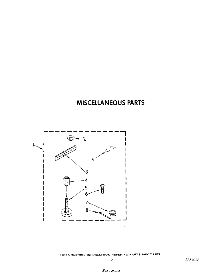 MISCELLANEOUS Diagram and Parts List for LA5400XTN0  Whirlpool Washer