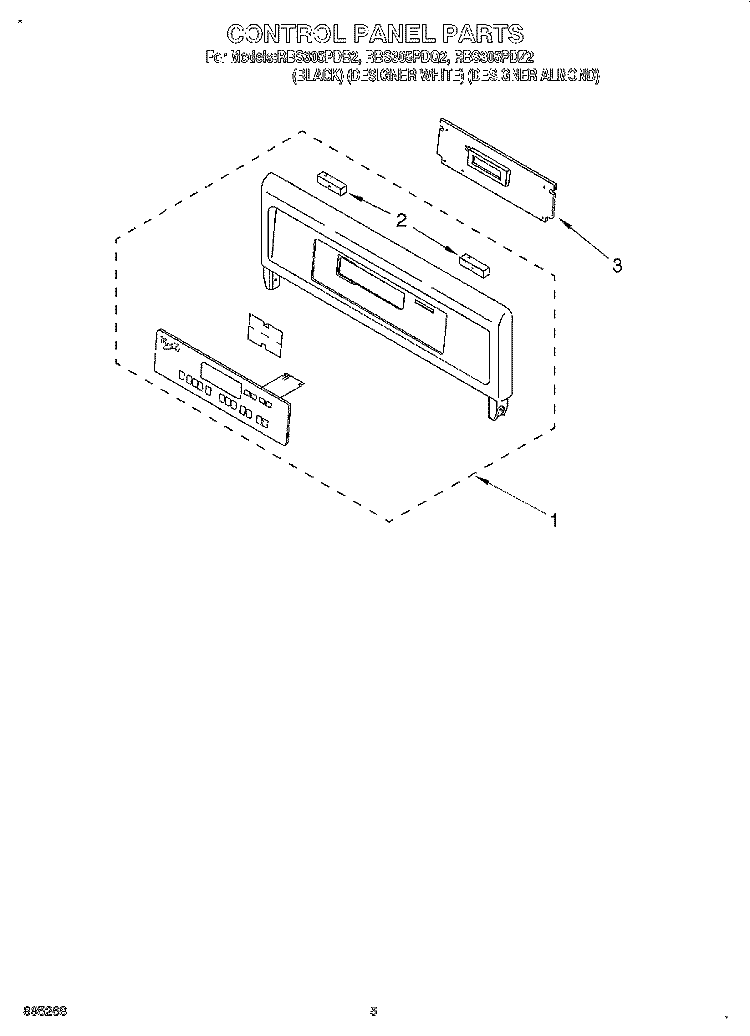 CONTROL PANEL, LITERATURE Diagram and Parts List for RBS305PDQ2  Whirlpool Wall Oven