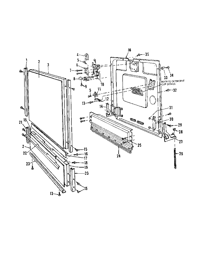 TUB Diagram and Parts List for 8565L10  Roper Dishwasher