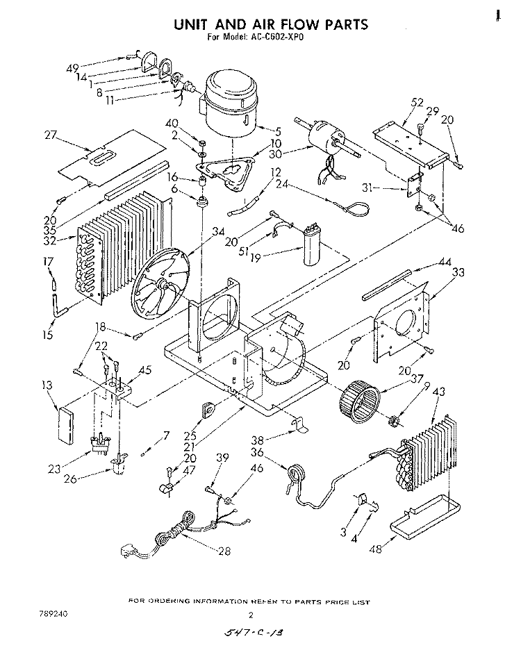 SECTION Diagram and Parts List for ACC602XP0  Whirlpool Air Conditioner